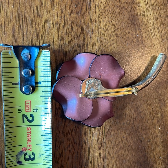 FABRICE Paris Resin Large Vintage Flower Brooch Pin - Oxblood Red Color - Poppy? - Picture 14 of 15